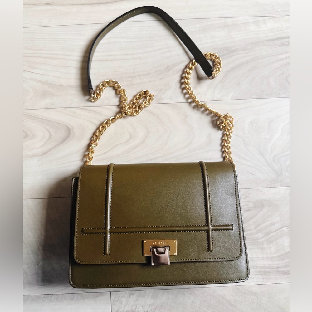 VISONE

LIZZY OLIVE GREEN LEATHER MINI BAG